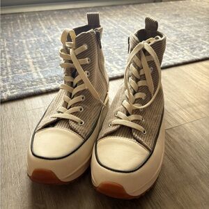 Mi.iM Tan and Cream High-Top Sneakers
